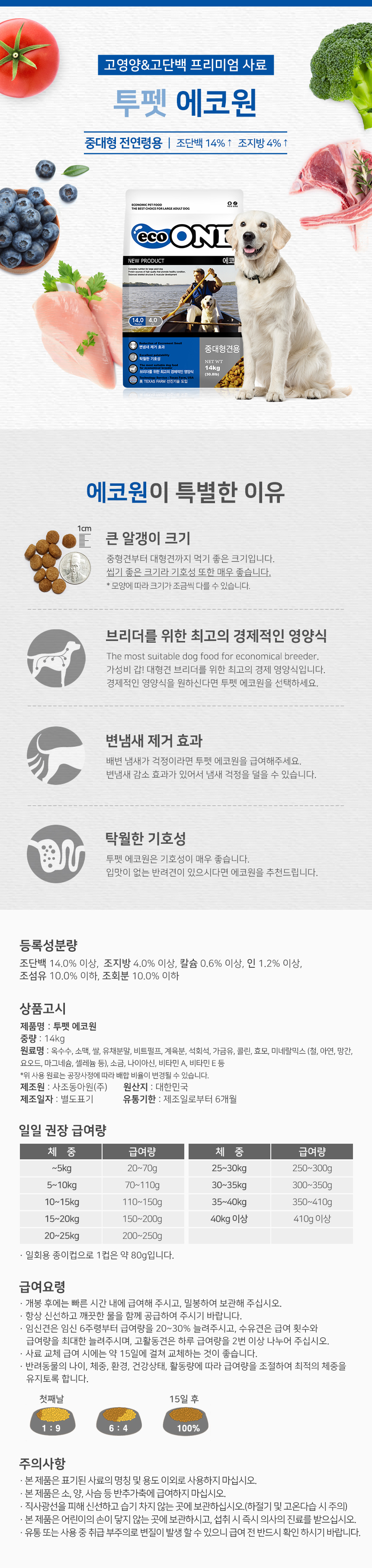 강아지먹이 반려견사료 건강한사료 상세 이미지 1