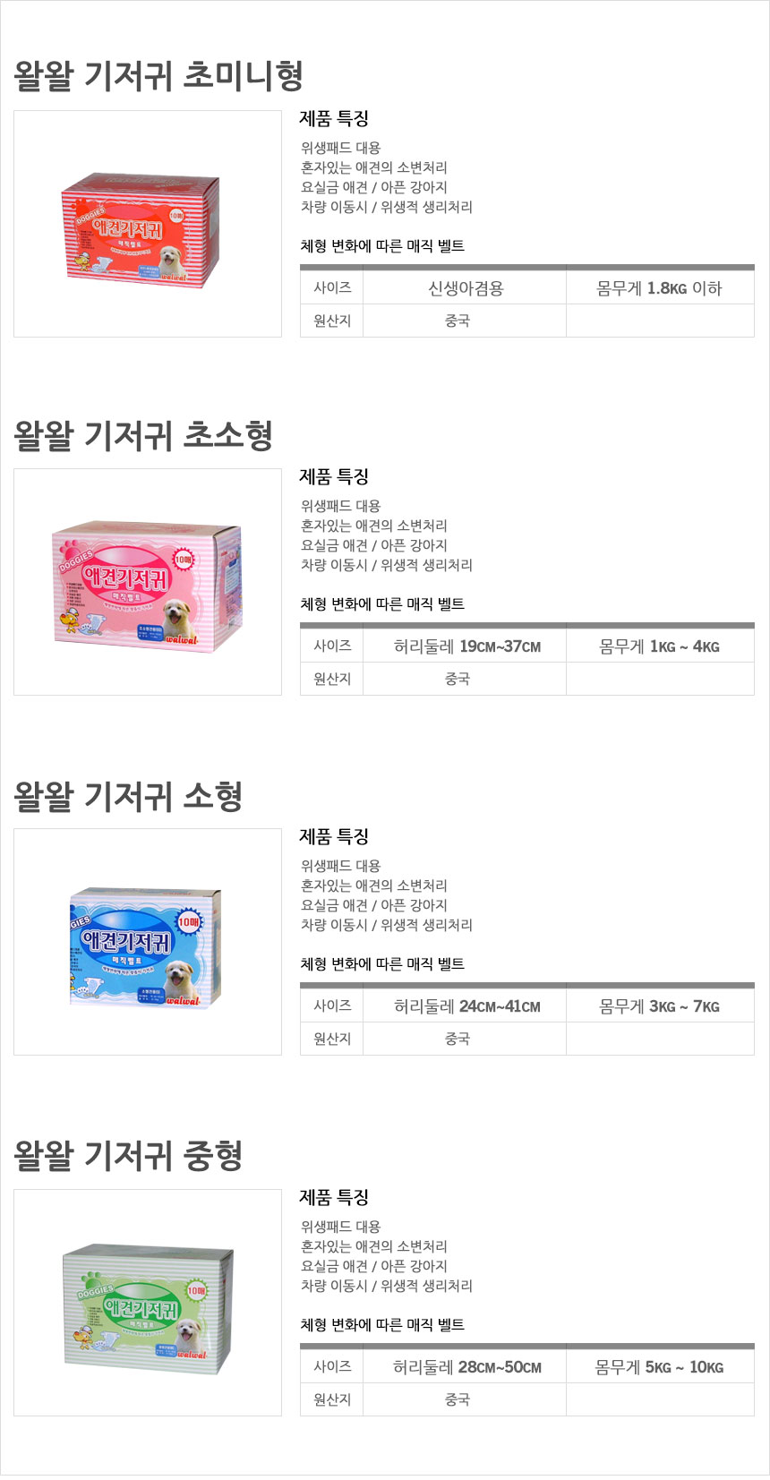 반려동물위생팬티 일회용기저귀 강아지위생팬티 상세 이미지 2